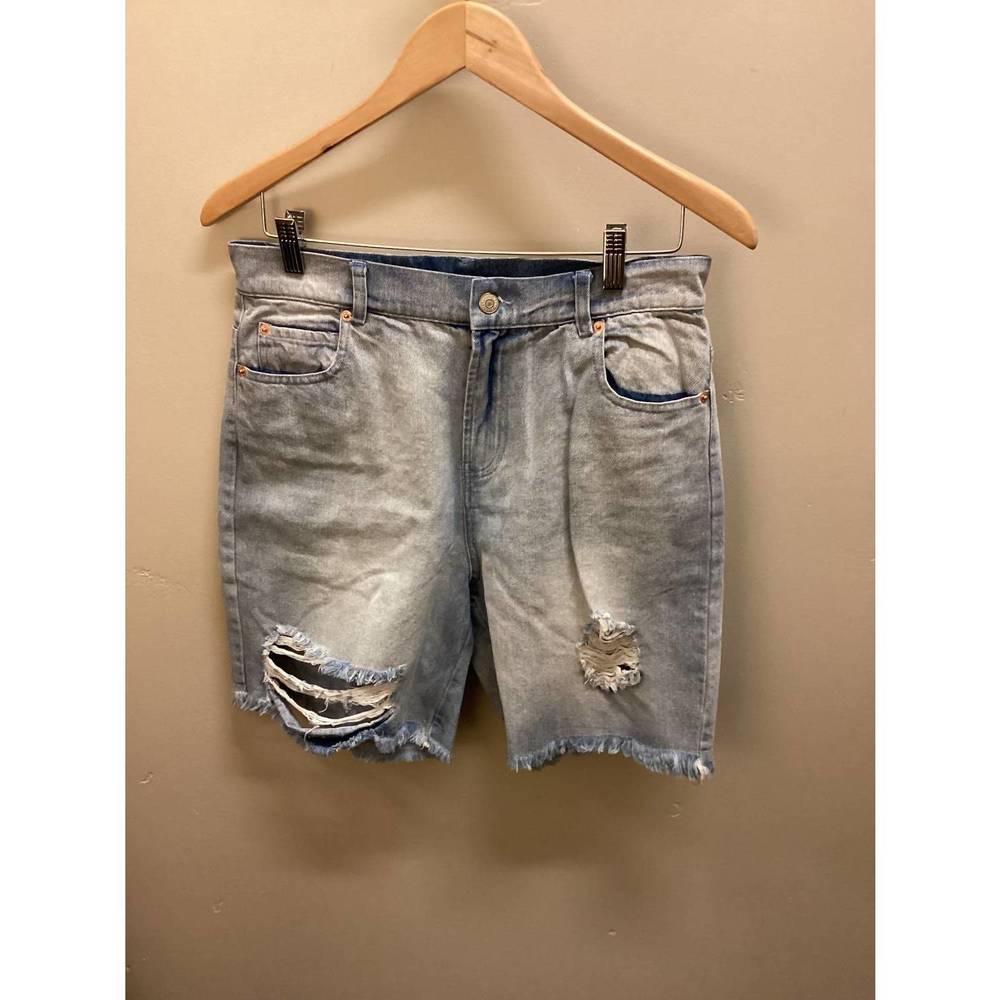 NEW SHE + SKY women's distressed bermuda shorts in denim